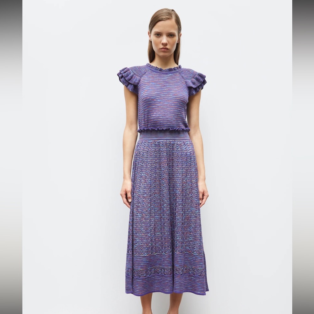 Molli Fluid Skirt with Marbleized Effect in Blackcurrant